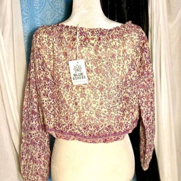 NWT Blue Boheme Bliss Printed Blouse - Picture 6 of 7